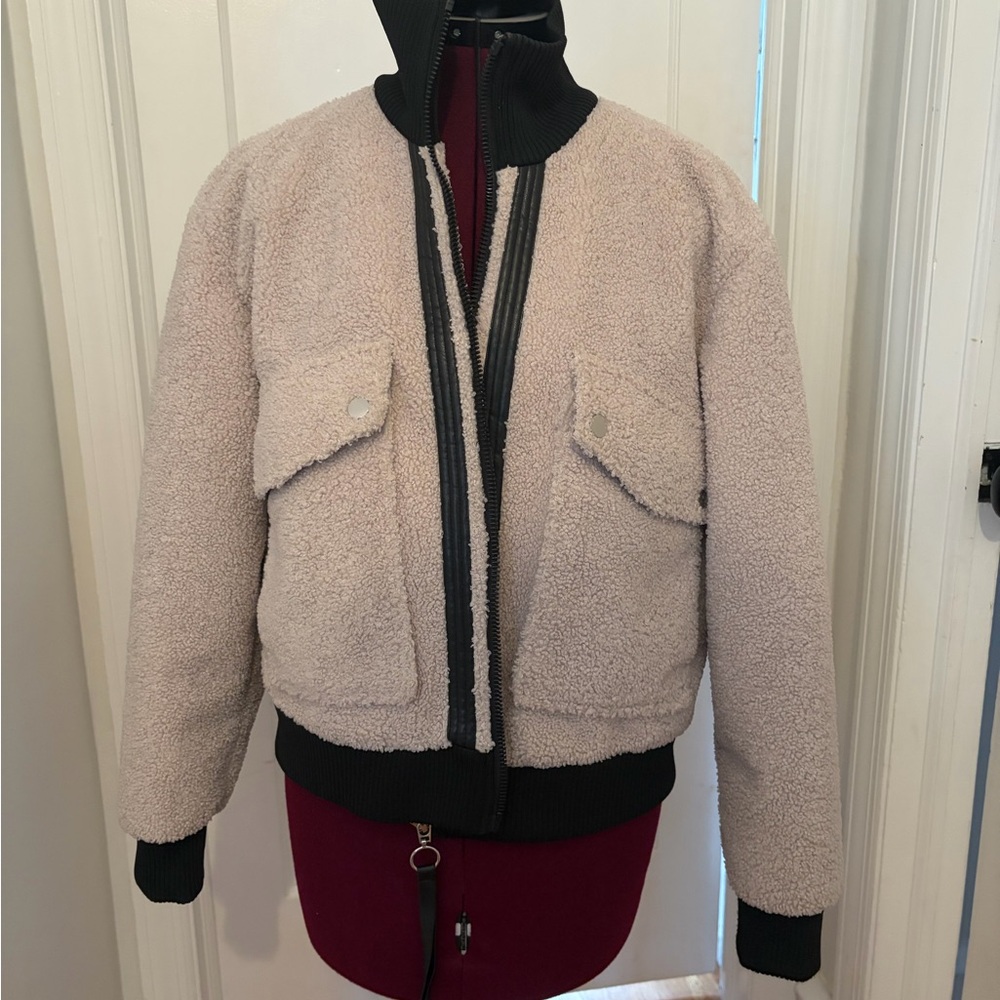 Adroit Atelier Black and Cream Bomber Jacket